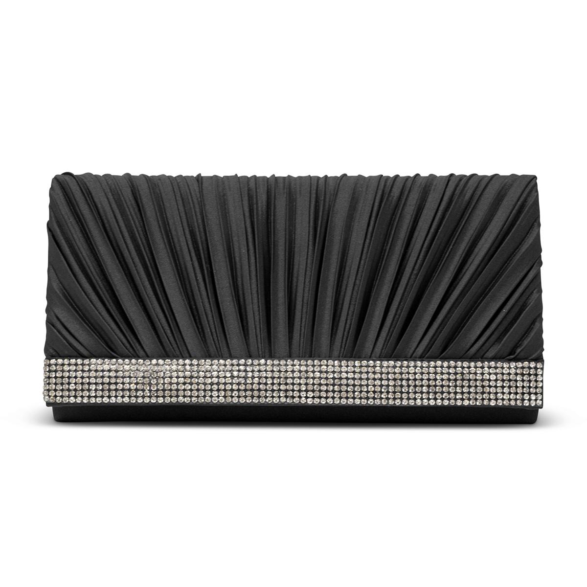 Jessica McClintock Chole Pleated Satin Clutch Evening Bag