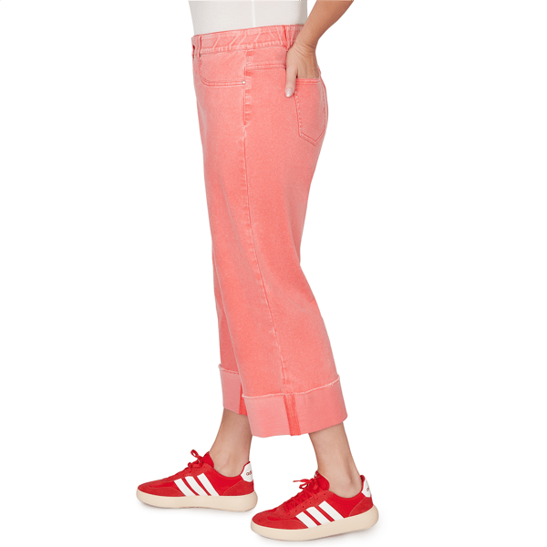 Plus Size Ruby Rd. Set Sail Sunwashed Cuffed Straight Leg Jeans