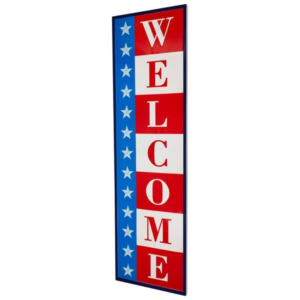 Northlight Seasonal Americana "Welcome" Metal Porch Board Sign