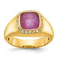 Mens Gentlemens Classics(tm) 14kt. Gold Ruby & Diamond Doublet Ring - image 1