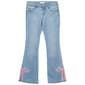 Girls (7-12) Squeeze Flared Jeans w/ Pink Bow Split Hem - image 1