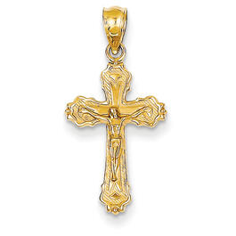 Unisex Gold Classics&#40;tm&#41; 14kt. Small Jesus & Crucifix Pendant