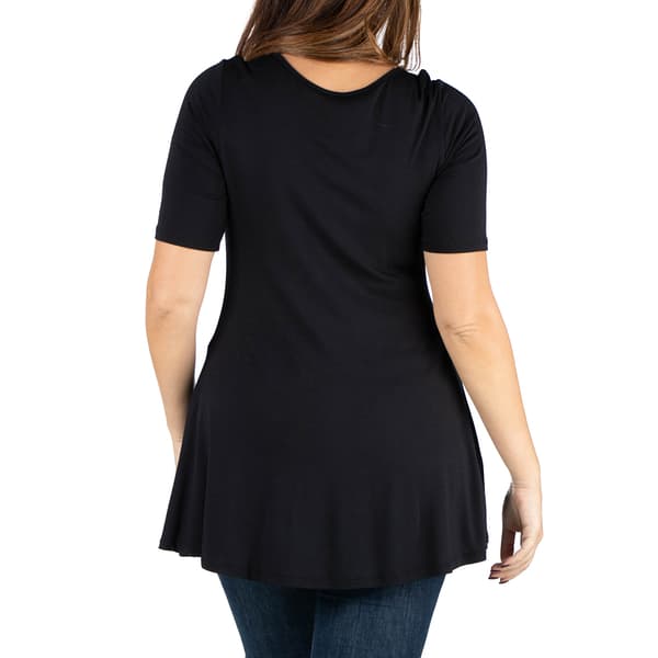 Plus Size 24/7 Comfort Apparel Elbow Sleeve Tunic