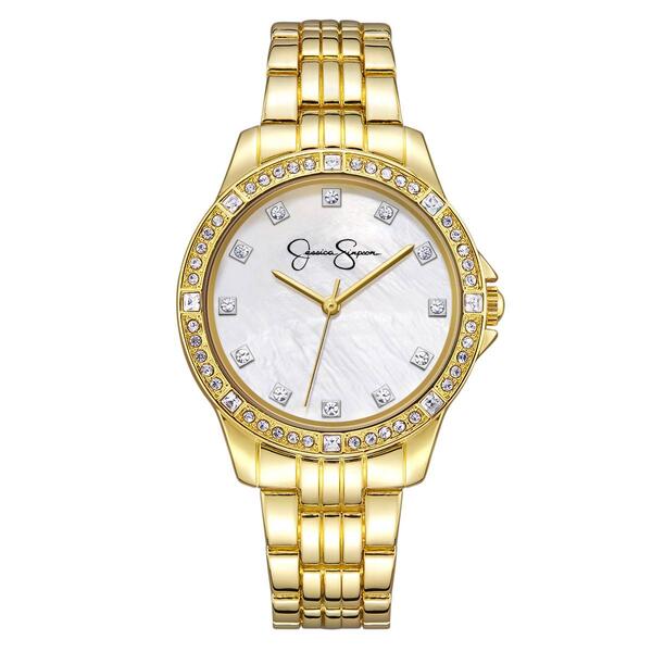 Jessica Simpson Gold-Tone Crystal Accent Bracelet Watch-JS0100GD - image 