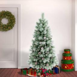 National Tree 6ft Perry Hard Needle Snow Tip Christmas Pine Tree