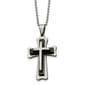 Mens Gentlemen's Classics&#40;tm&#41; Steel & Black Acrylic Cross Necklace - image 1