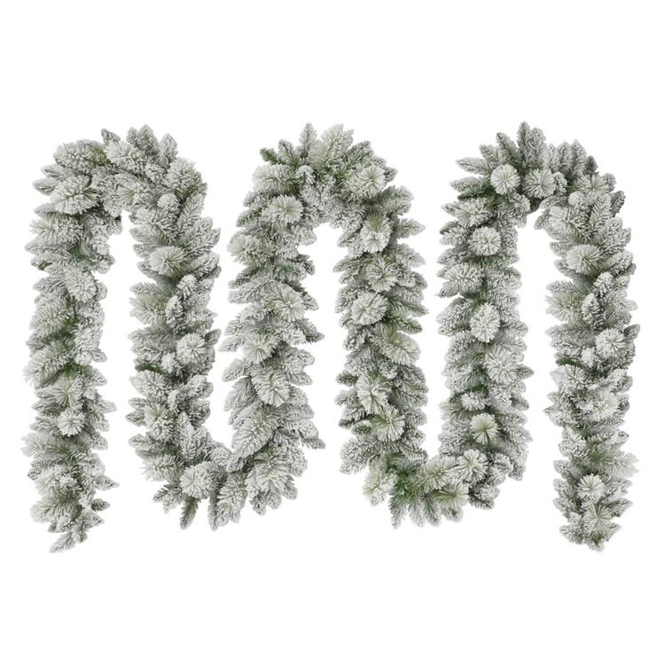 Puleo International 20ft. Flocked Spruce Artificial Garland