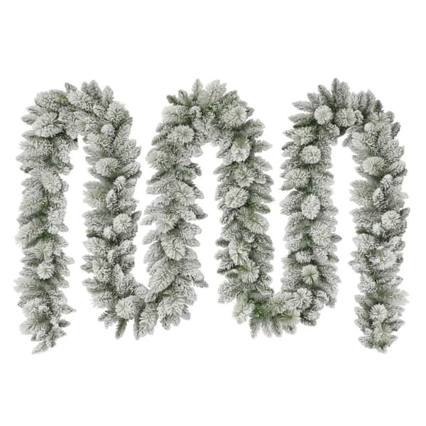 Puleo International 20ft. Flocked Spruce Artificial Garland - image 