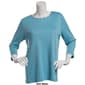 Petite Hasting & Smith 3/4 Sleeve Scallop Neck Tee - image 4