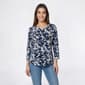 Womens Hasting & Smith Abstract Floral Henley Blouse - image 1