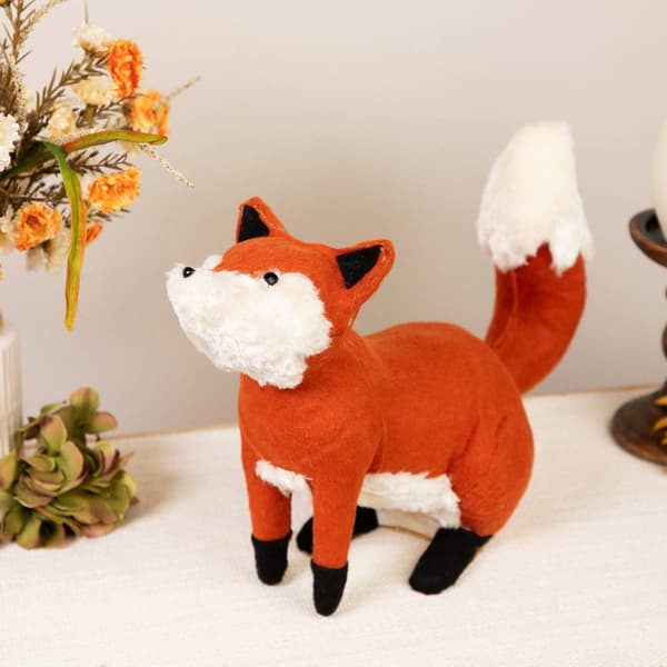 Northlight Plush Autumn Harvest Sitting Fox Figure