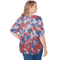 Plus Size Ruby Rd. French Riviera Pleated Floral Lace Trim Blouse - image 2