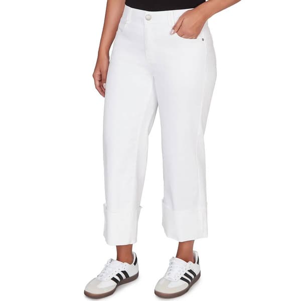 Womens Ruby Rd. Renaissance Romance Cuffed Wide Leg Jeans