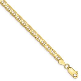 Unisex Gold Classics&#40;tm&#41;10kt. 4.3mm Semi-Solid Anchor Chain Bracelet