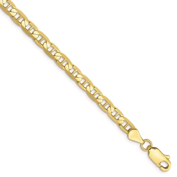 Unisex Gold Classics(tm)10kt. 4.3mm Semi-Solid Anchor Chain Bracelet - image 
