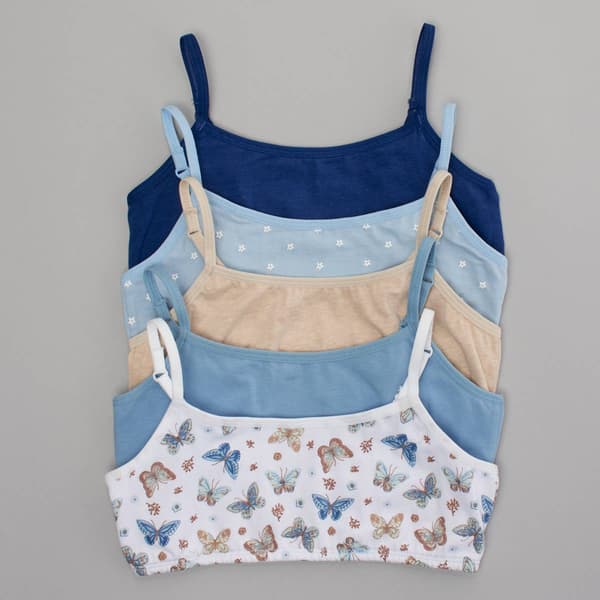 Girls &#40;7-14&#41; Ren&#233; Rof&#233;&#174; 5pk. Butterfly/Floral/Solid Bralettes