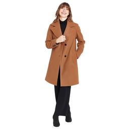 Womens Nine West Single Breasted Faux Wool Coat