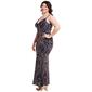Juniors Plus Jump Glitter Medallion V-Neck Empire Waist Dress - image 4