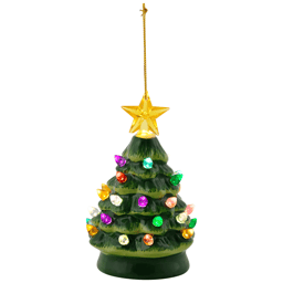Northlight Mini LED Retro Green Christmas Tree with Star Ornament