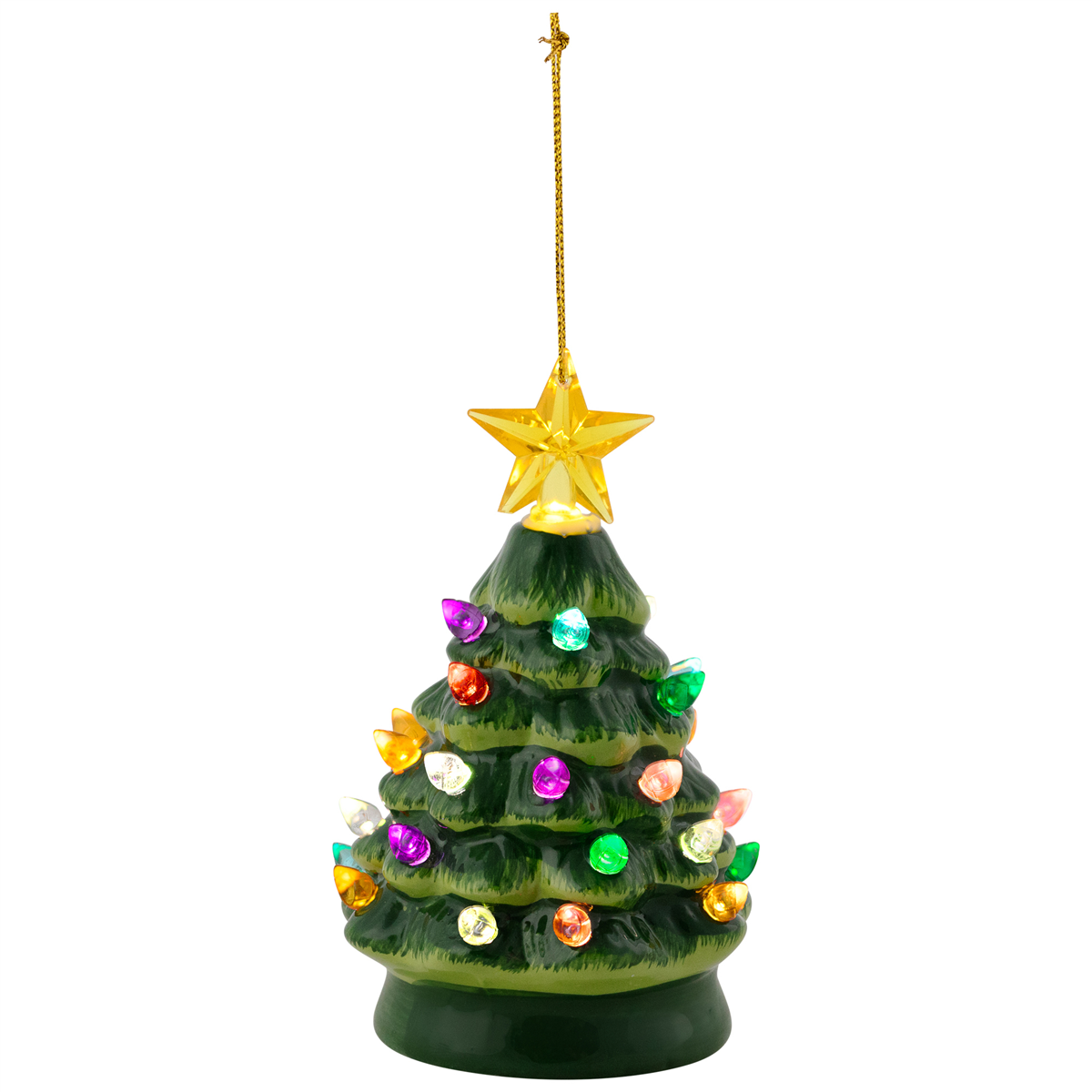 Northlight Mini LED Retro Green Christmas Tree with Star Ornament