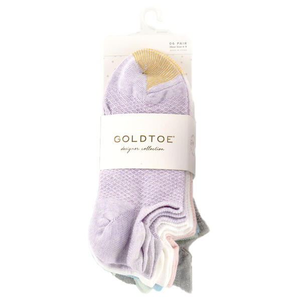Womens Gold Toe 6pk. Henley Tab Liner Socks - image 