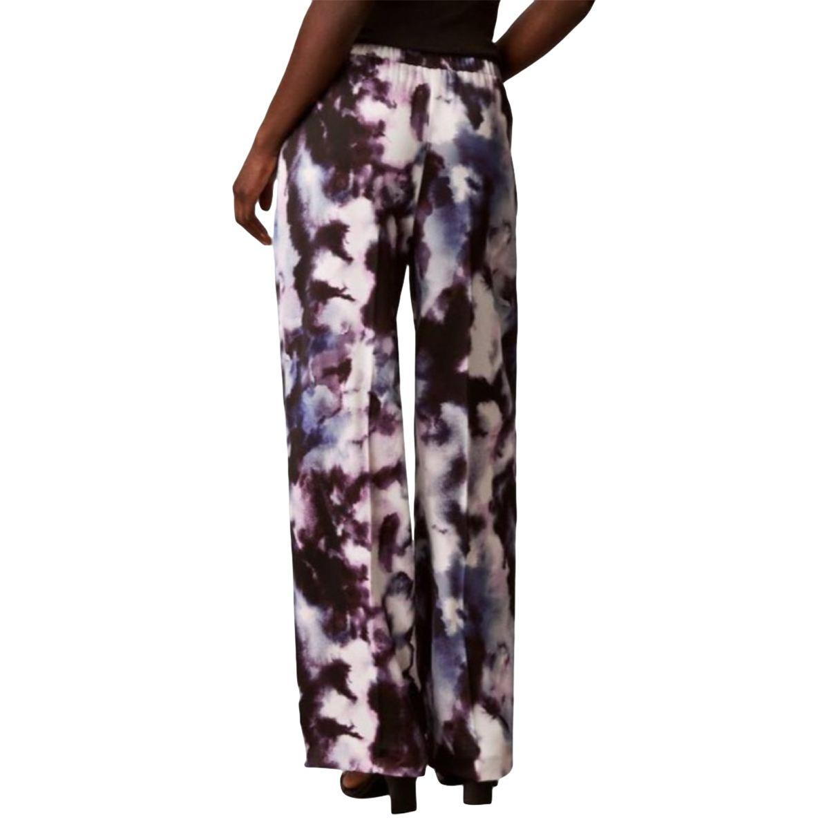 Womens Calvin Klein Pull On Abstract Floral Wide Leg Pants