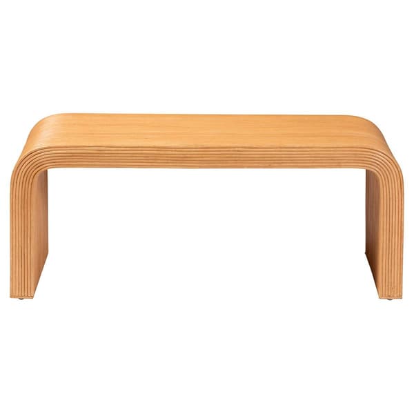 bali & pari Guevara Bohemian Fluted Rattan Coffee Table