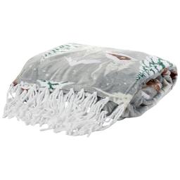 Mountain Ridge Snowy Scene Fringe Popcorn Throw