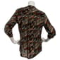 Womens Notations 3/4 Sleeve Jacquard Pintuck 1/2 Button Blouse - image 2