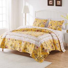 Greenland Home Fashions&#40;tm&#41; Finley Reversible Floral Quilt Set