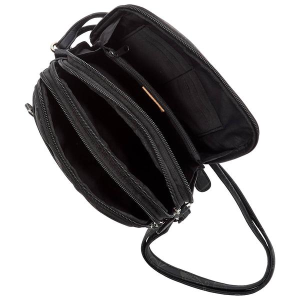 MultiSac North/South Black Floral Textured Zip-Around Crossbody