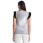 Womens Rafaella® Ruffle Cap Sleeve Stripe Blouse - image 2