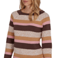 Womens Hearts of Palm Berry Fabulous Long Sleeve Stripe Sweater - image 5