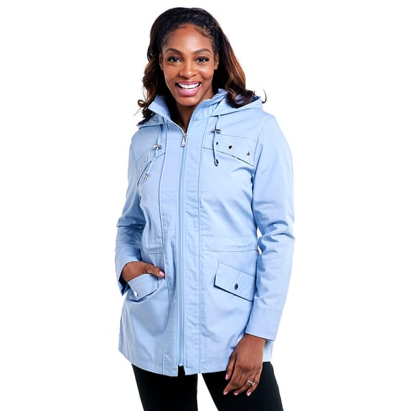 Petite Nicole Miller Anorak Jacket w/Stripe Hood Lining