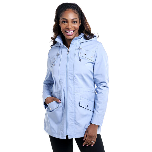 Petite Nicole Miller Anorak Jacket w/Stripe Hood Lining - image 