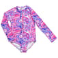 Girls (7-16) Kensie Girl Marble Print One Piece Rashguard - image 1