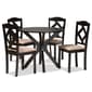Baxton Studio Carlin Sand Fabric Dark Brown Wood 5pc. Dining Set - image 1