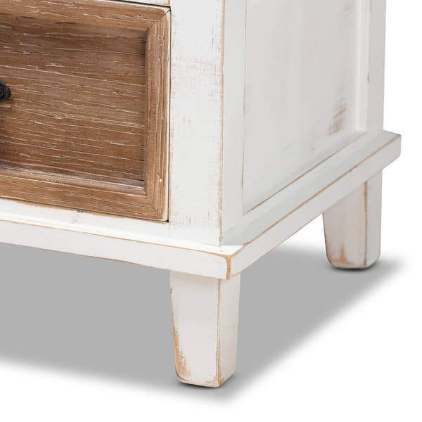 Baxton Studio Glynn Farmhouse Weathered Two-Tone Nightstand