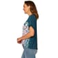 Womens Democracy Short Sleeve Mix Media Tropical Blouse - image 3
