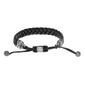 Mens Lynx Stainless Steel Braided Black Leather Bracelet - image 2