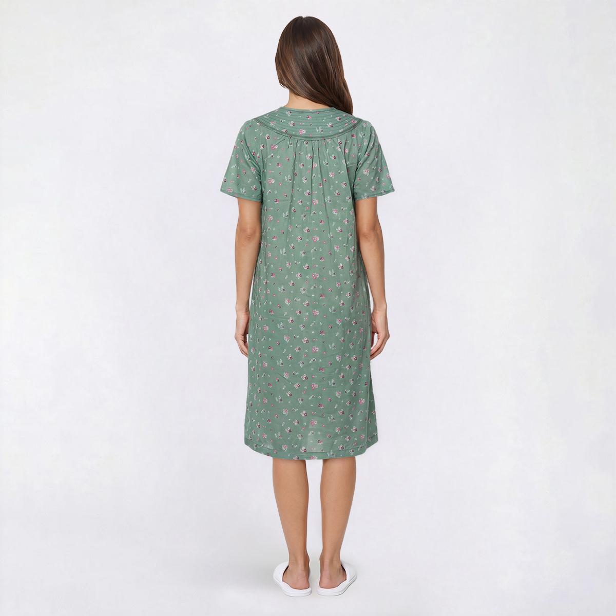 Womens Moon to Noon Short Sleeve Ditsy Floral Trapunto Duster