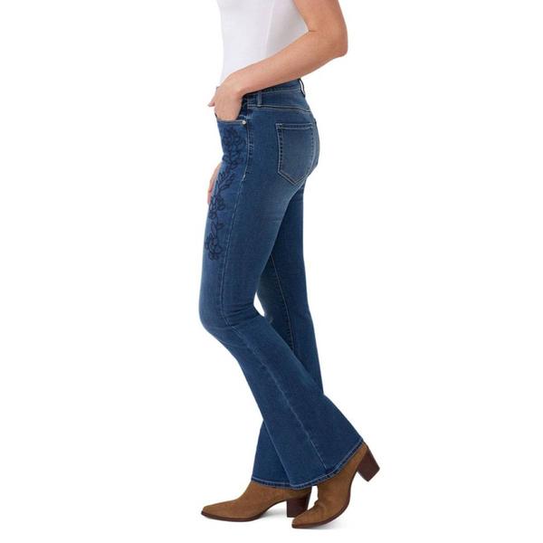 Womens Seven7 Felicity Floral Embroidery Side Seam Bootcut Jeans