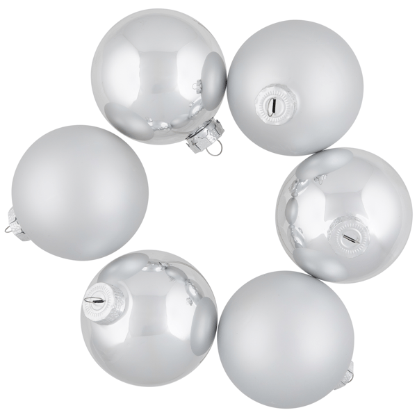 Northlight 6ct. Shiny & Matte Christmas Glass Ball Ornaments
