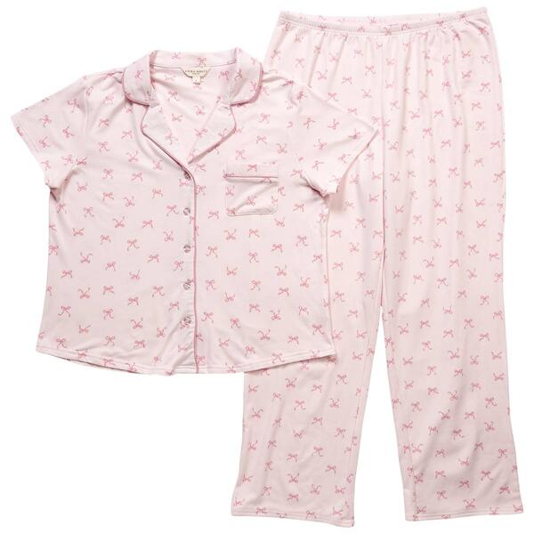 Womens Laura Ashley&#40;R&#41; Brushed Peached Romantic Bows Pajama - image 
