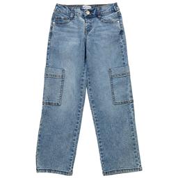 Girls (7-12) Blue Spice Straight Leg Cargo Jeans