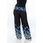 Plus Size White Mark Printed Palazzo Pants-Peacock - image 1