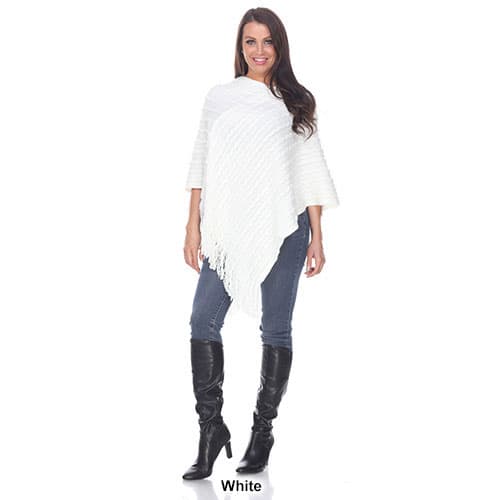 Womens White Mark Melisandre Fringe Poncho