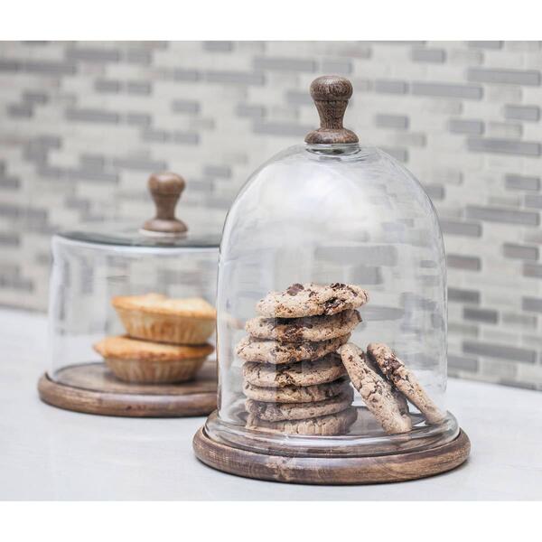 9th &amp; Pike® Clear Glass And Wood Cloche