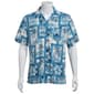 Mens Campia Short Sleeve Rayon/Spandex Button Down Shirt - Blue - image 1