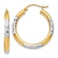 Gold Classics(tm) 14kt. Gold & Rhodium 25mm Hoop Earrings - image 1